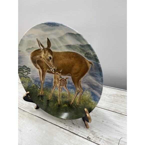 1985 Edwin M Knowles Signs of Love A Reassuring Touch #6 Deer Wildlife Plate - Picture 7 of 12